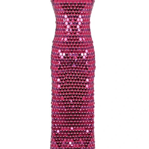 Glamorous Pink Sequin Midi Dress